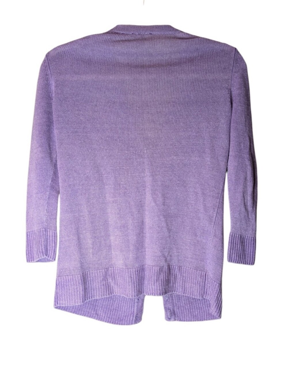 Talbots Women's V-Neck Cardigan Sweater Light Purple Button Front Size P Linen - Picture 2 of 8